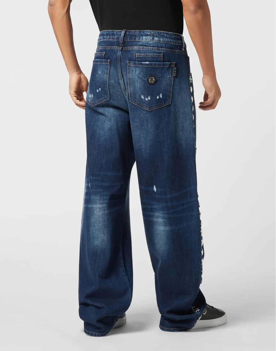 Beach Boy Fit Jeans Stars Studs, цвет: Синий