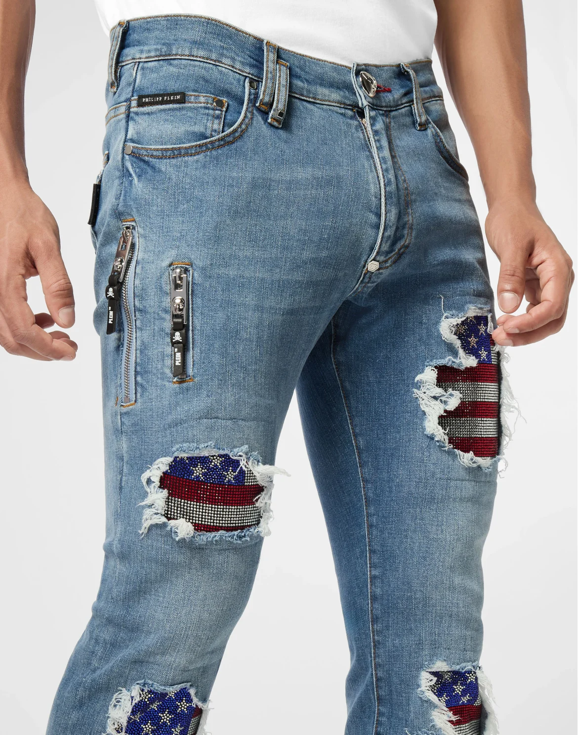 Rock Star Fit Jeans American Flag, цвет: Темно-синий деним