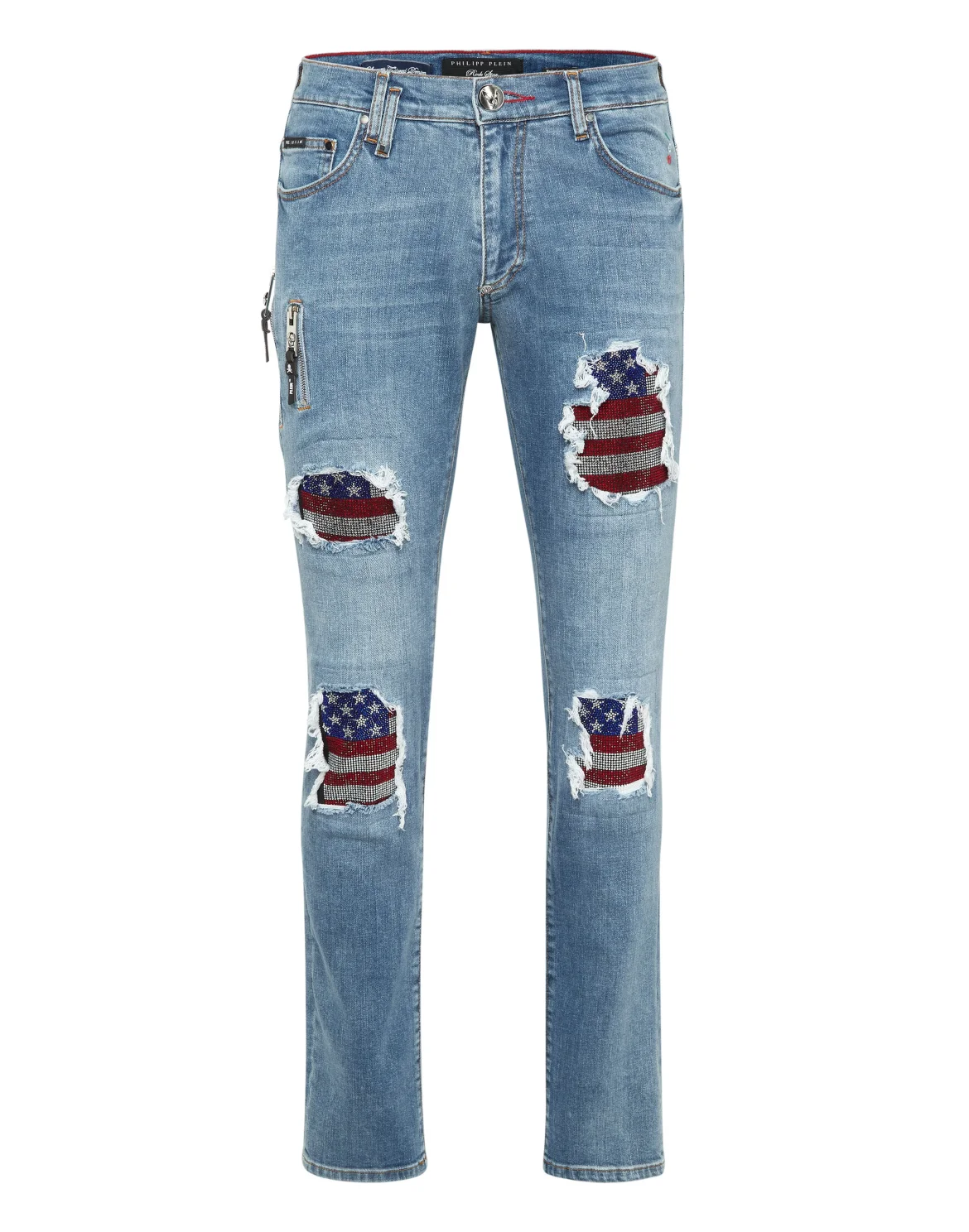 Rock Star Fit Jeans American Flag, цвет: Темно-синий деним