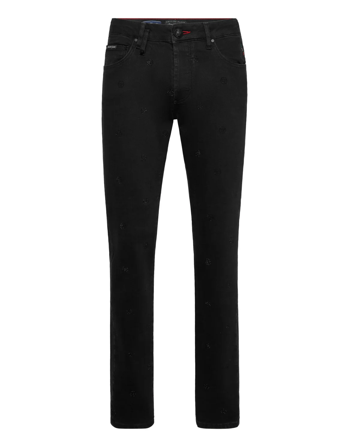 Super Straight Cut Jeans Monogram Strass, цвет: Черный