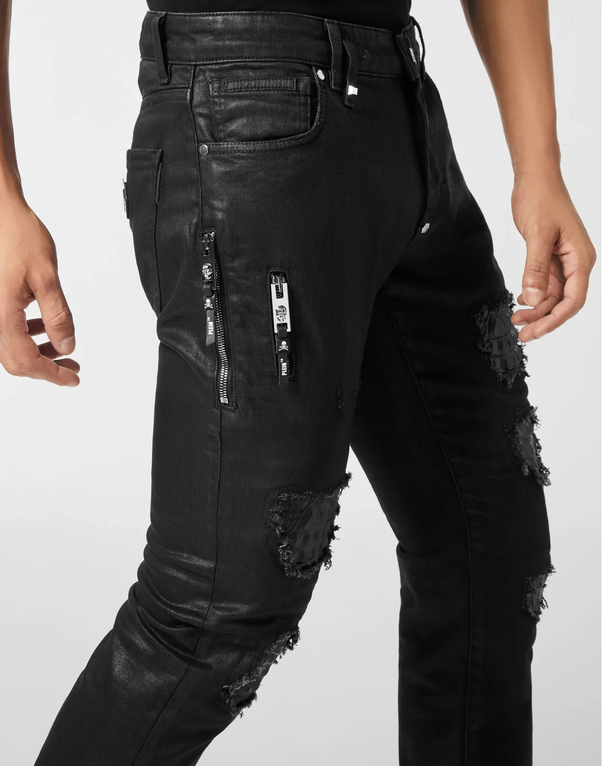 Rockstar Jeans with Cocco Embossed Inserts, цвет: Черный