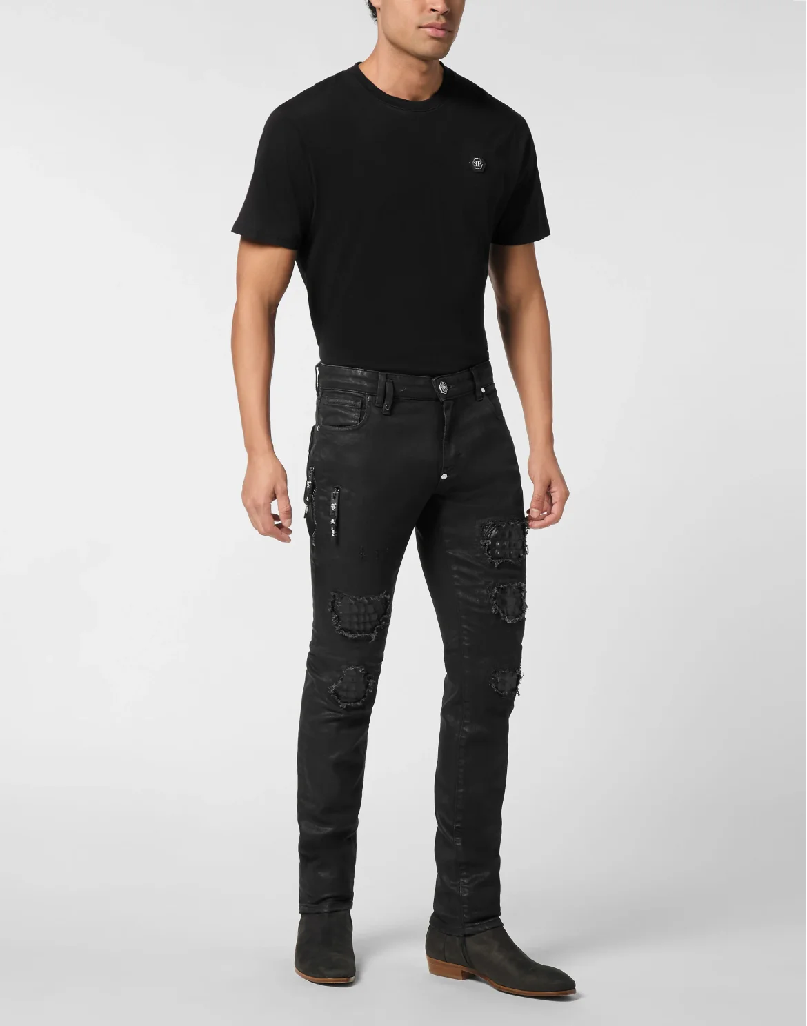 Rockstar Jeans with Cocco Embossed Inserts, цвет: Черный