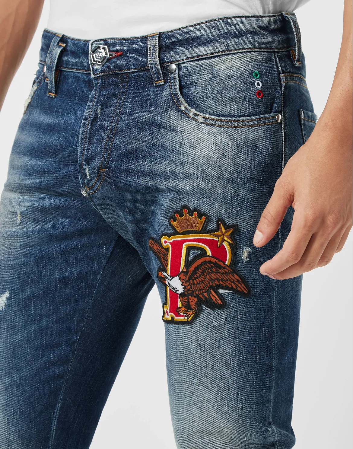 Super Straight Cut Jeans Plein Beers, цвет: Синий