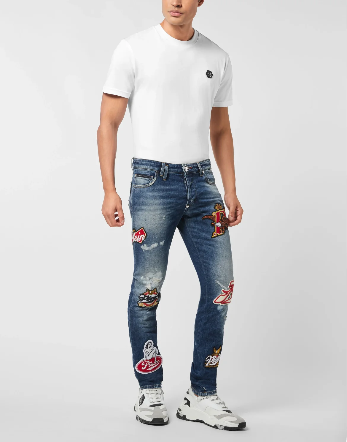 Super Straight Cut Jeans Plein Beers, цвет: Синий