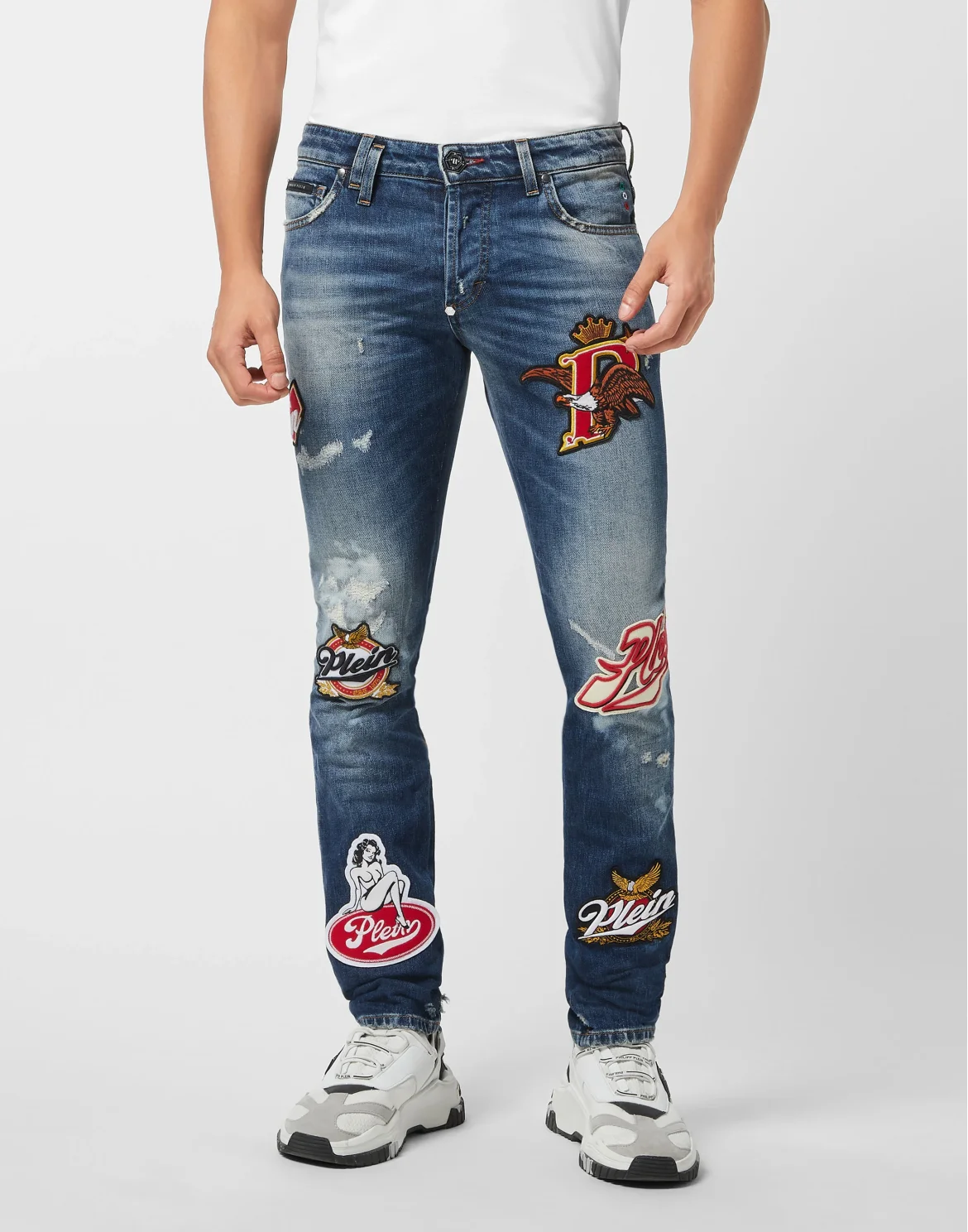 Super Straight Cut Jeans Plein Beers, цвет: Синий