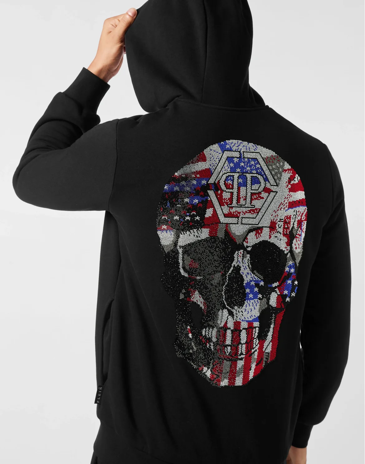 Fleece Zip Hoodie Skull America, цвет: Черный
