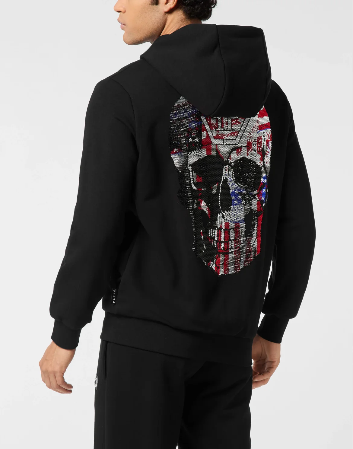 Fleece Zip Hoodie Skull America, цвет: Черный
