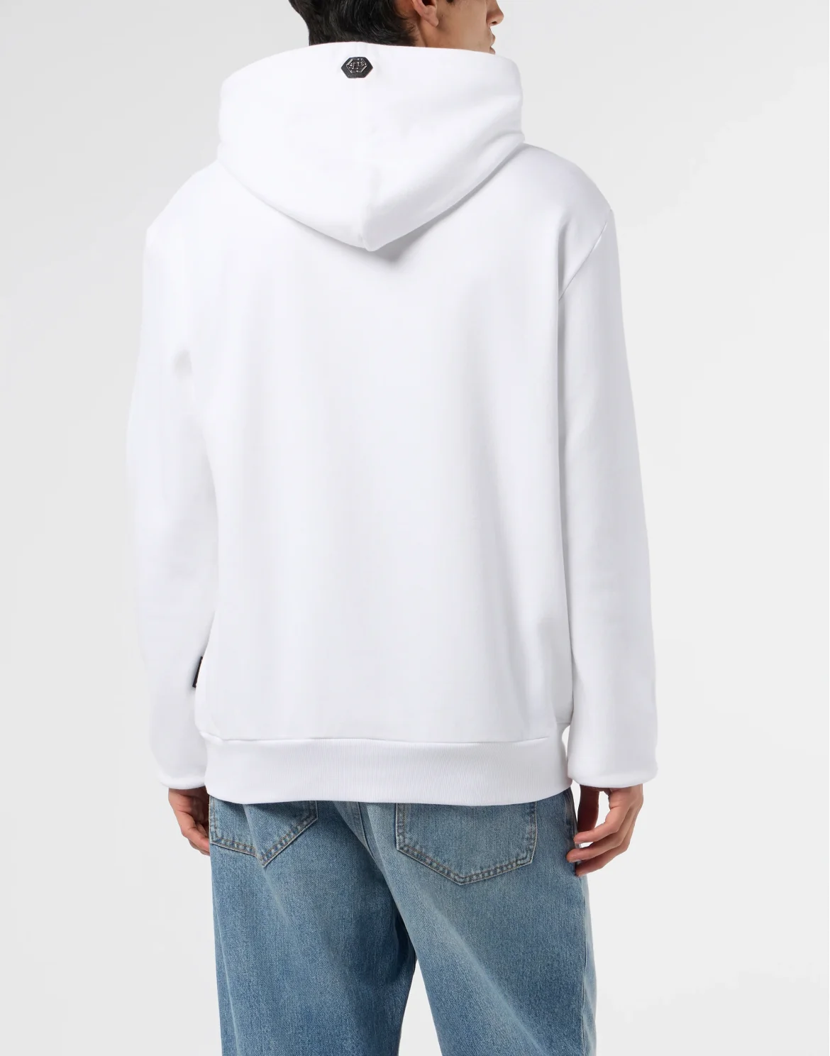 Washed Hoodie Sweatshirt Plein Eagle, цвет: Белый