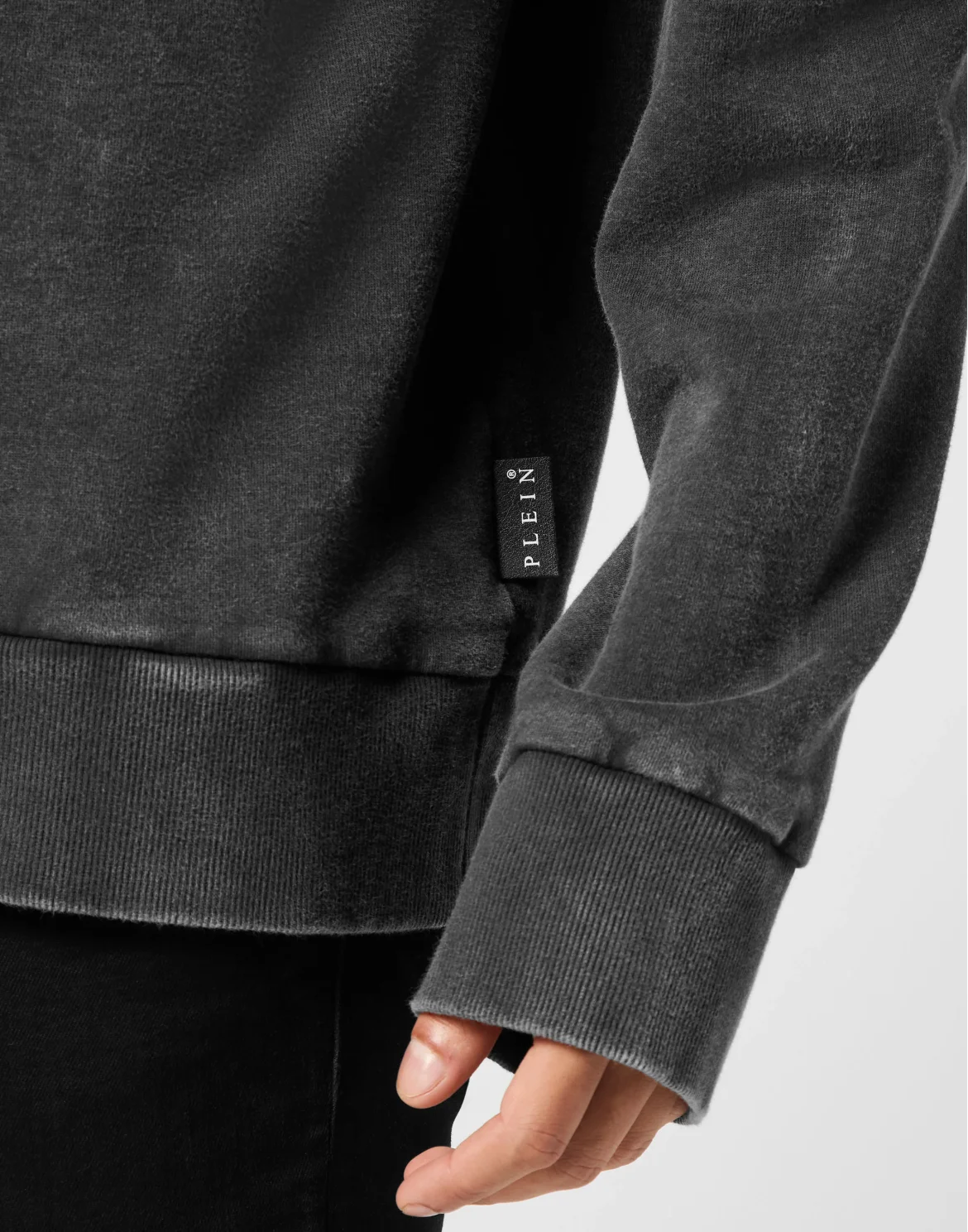 Washed Hoodie Sweatshirt Plein Eagle, цвет: Черный