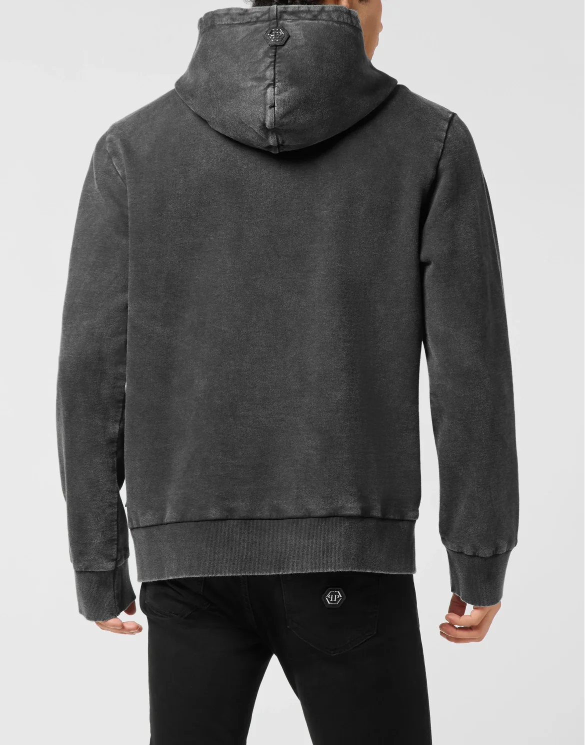 Washed Hoodie Sweatshirt Plein Eagle, цвет: Черный