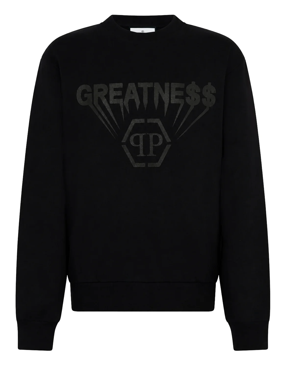 Printed Fleece Round Neck Sweatshirt Greatness, цвет: Черный