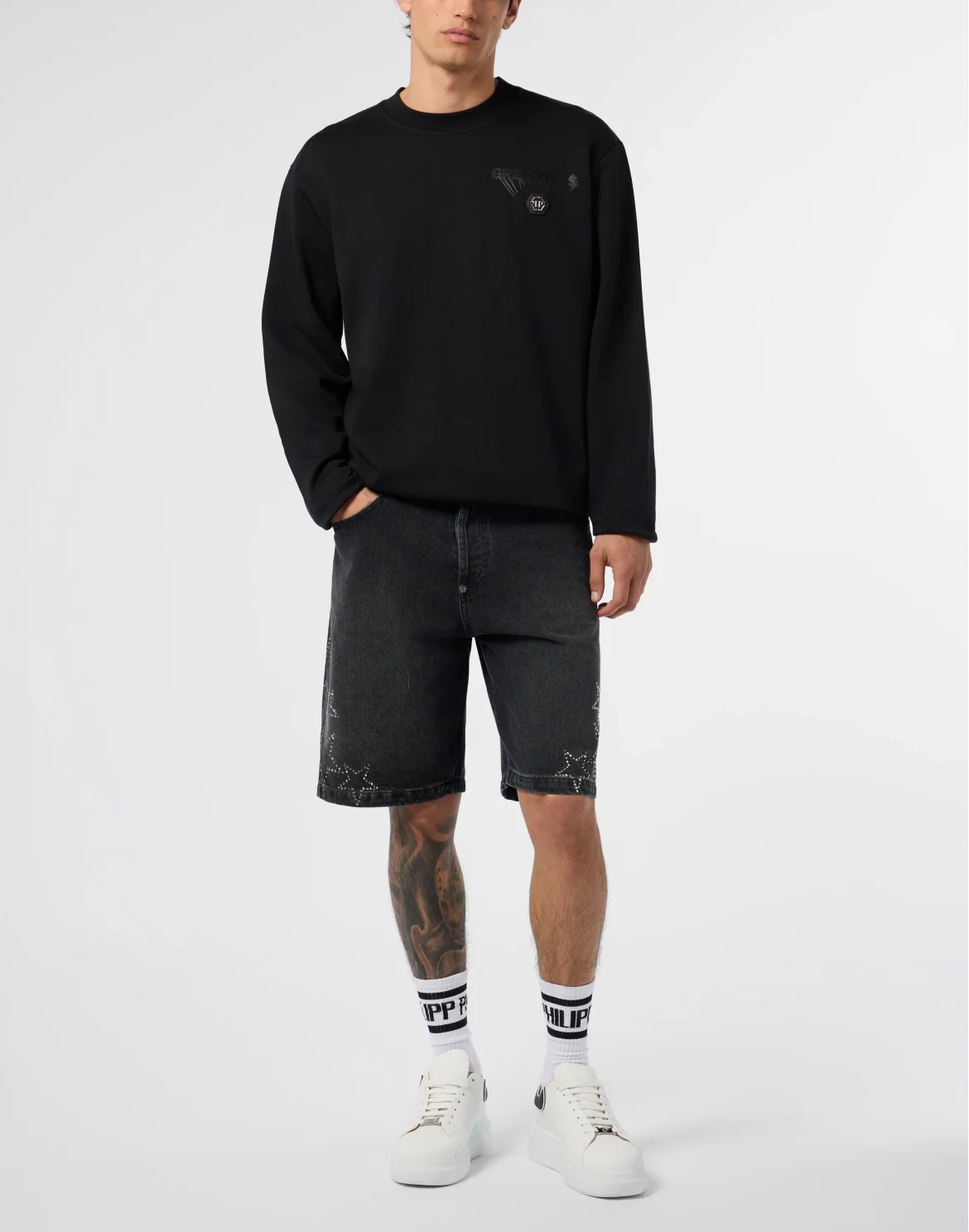 Fleece Round Neck Sweatshirt Greatness, цвет: Черный