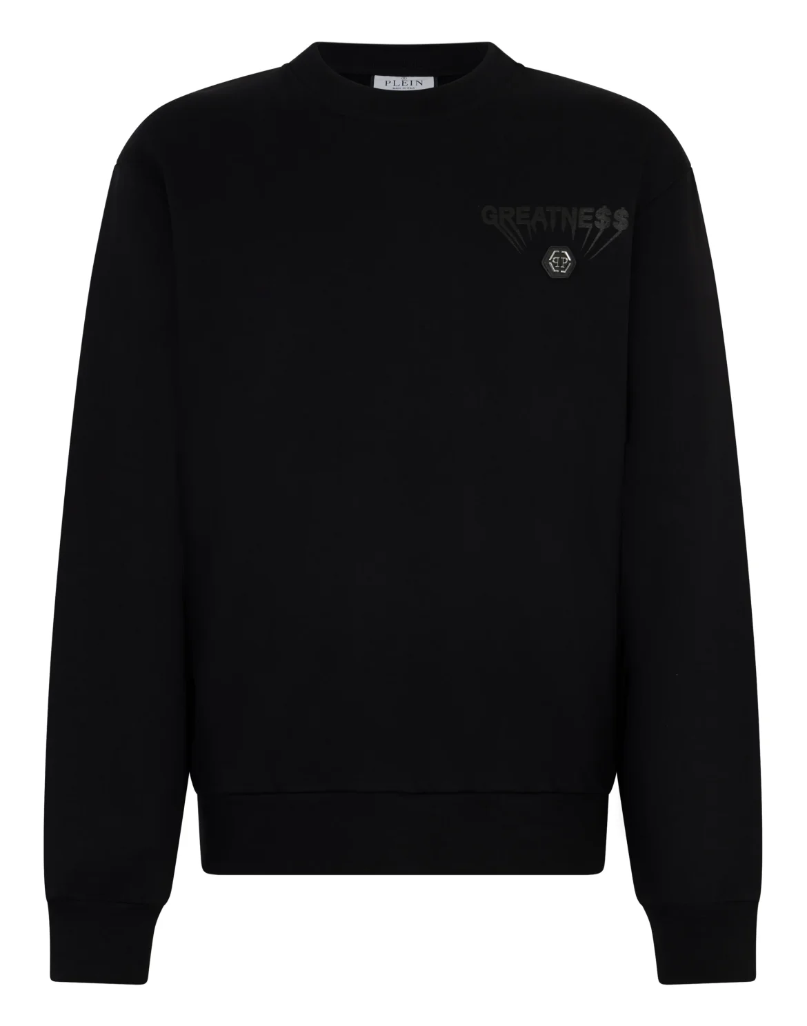 Fleece Round Neck Sweatshirt Greatness, цвет: Черный