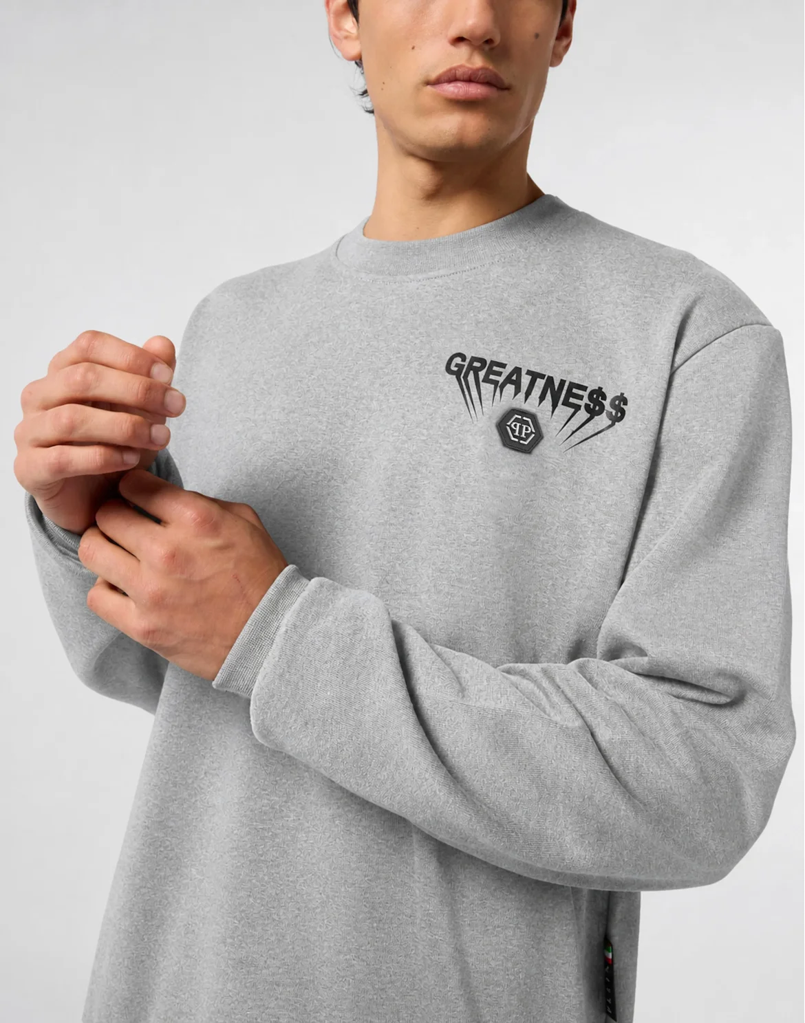 Fleece Round Neck Sweatshirt Greatness, цвет: Серый