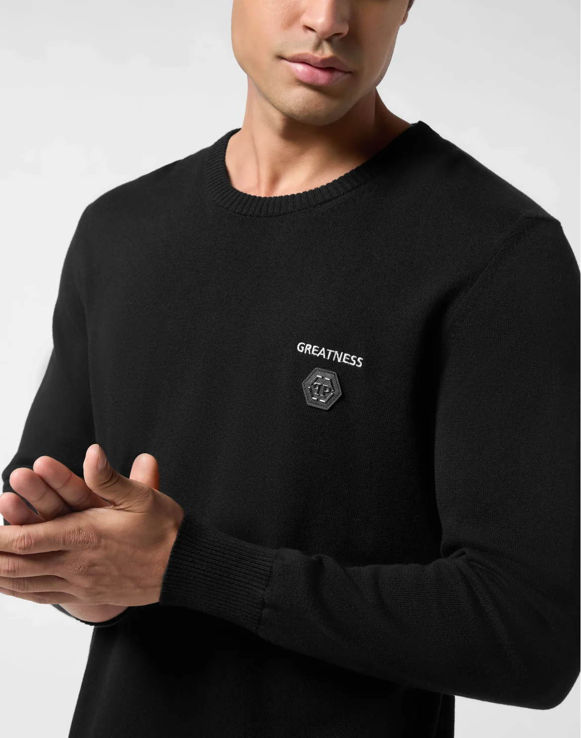 Round Neck Pullover Greatness, цвет: Черный