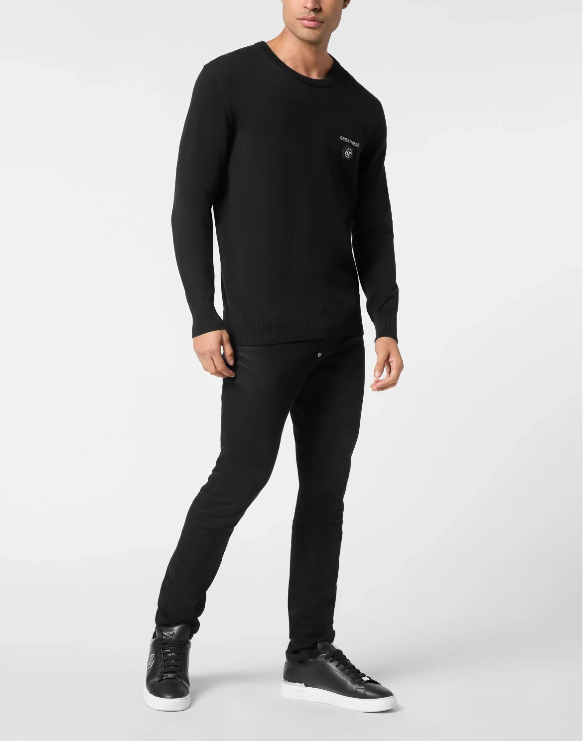 Round Neck Pullover Greatness, цвет: Черный