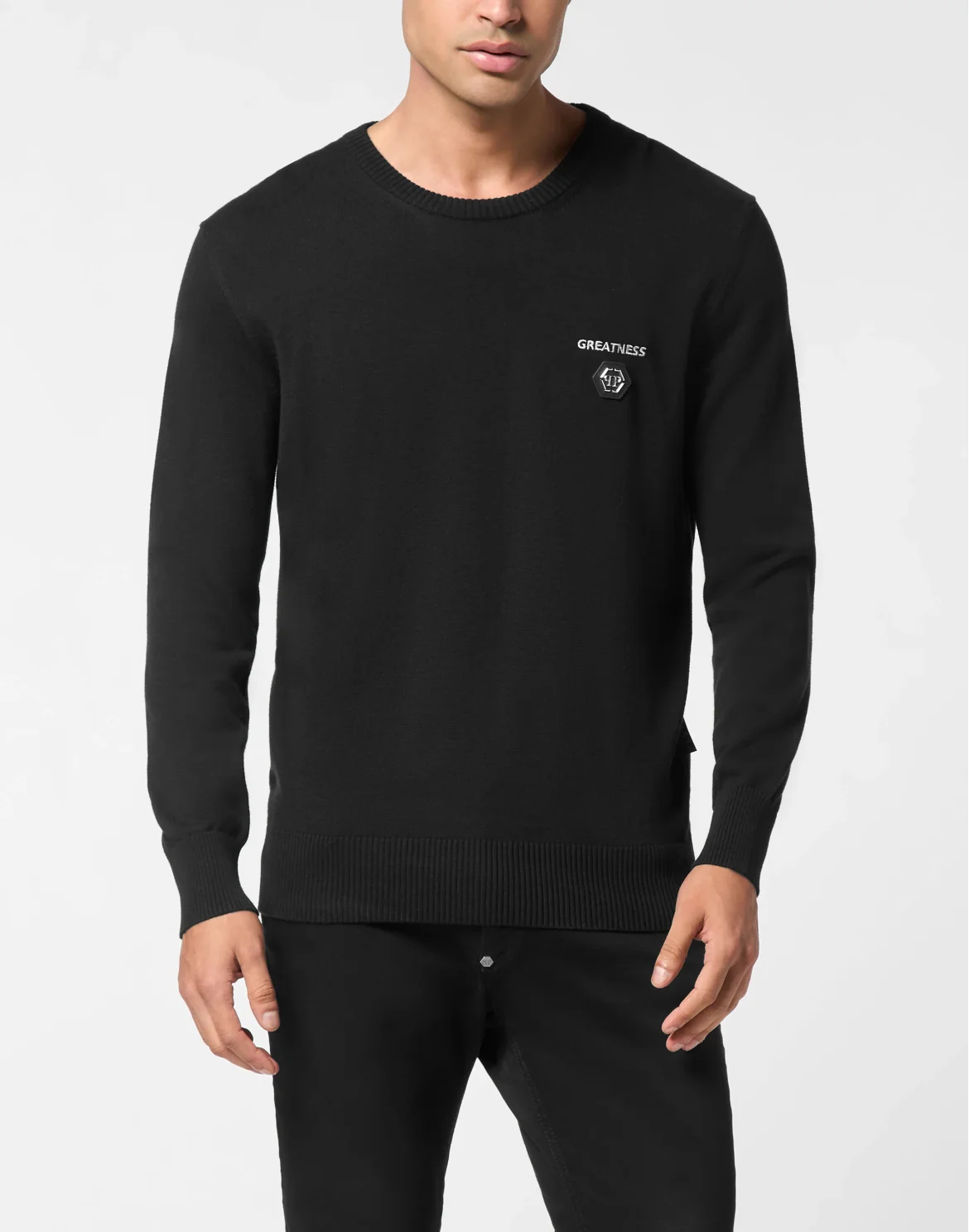 Round Neck Pullover Greatness, цвет: Черный