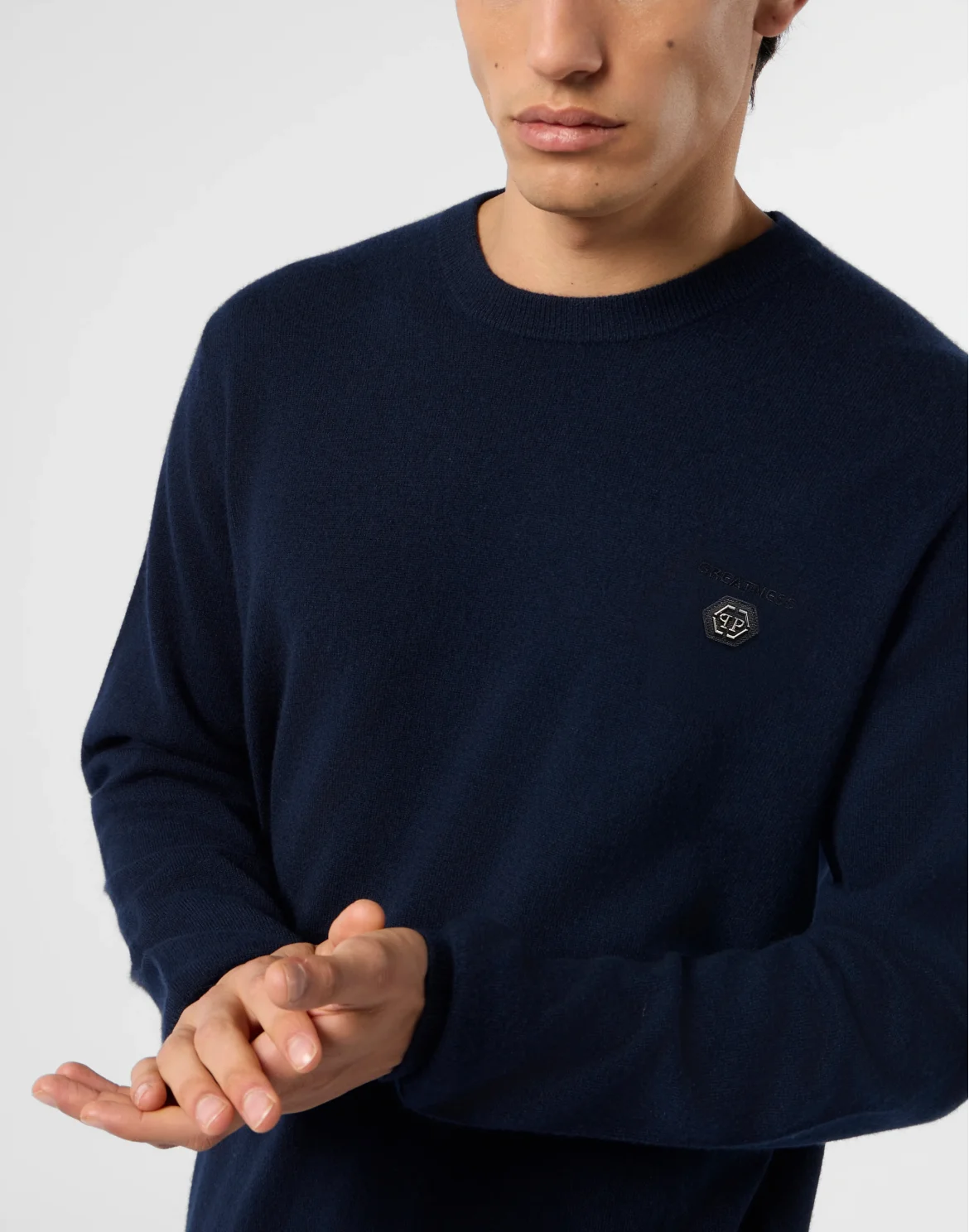 Round Neck Pullover Greatness, цвет: Синий