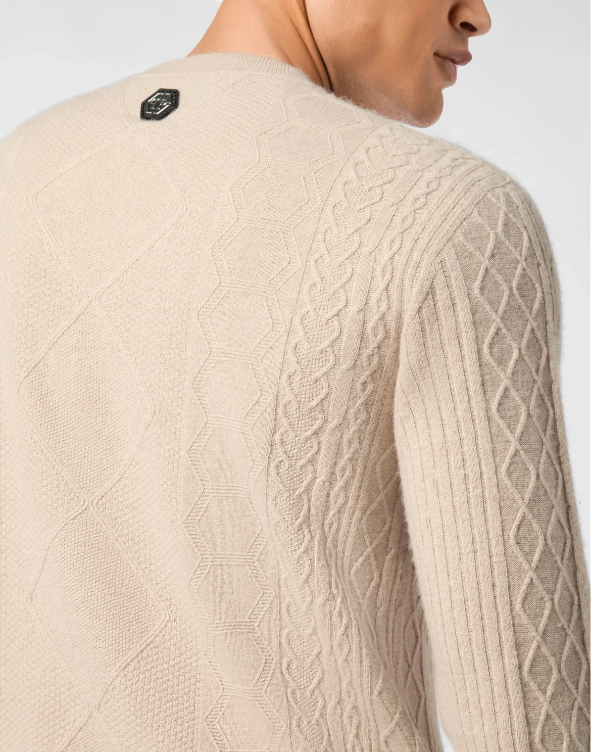 Round Neck Pullover Braids, цвет: Бежевый