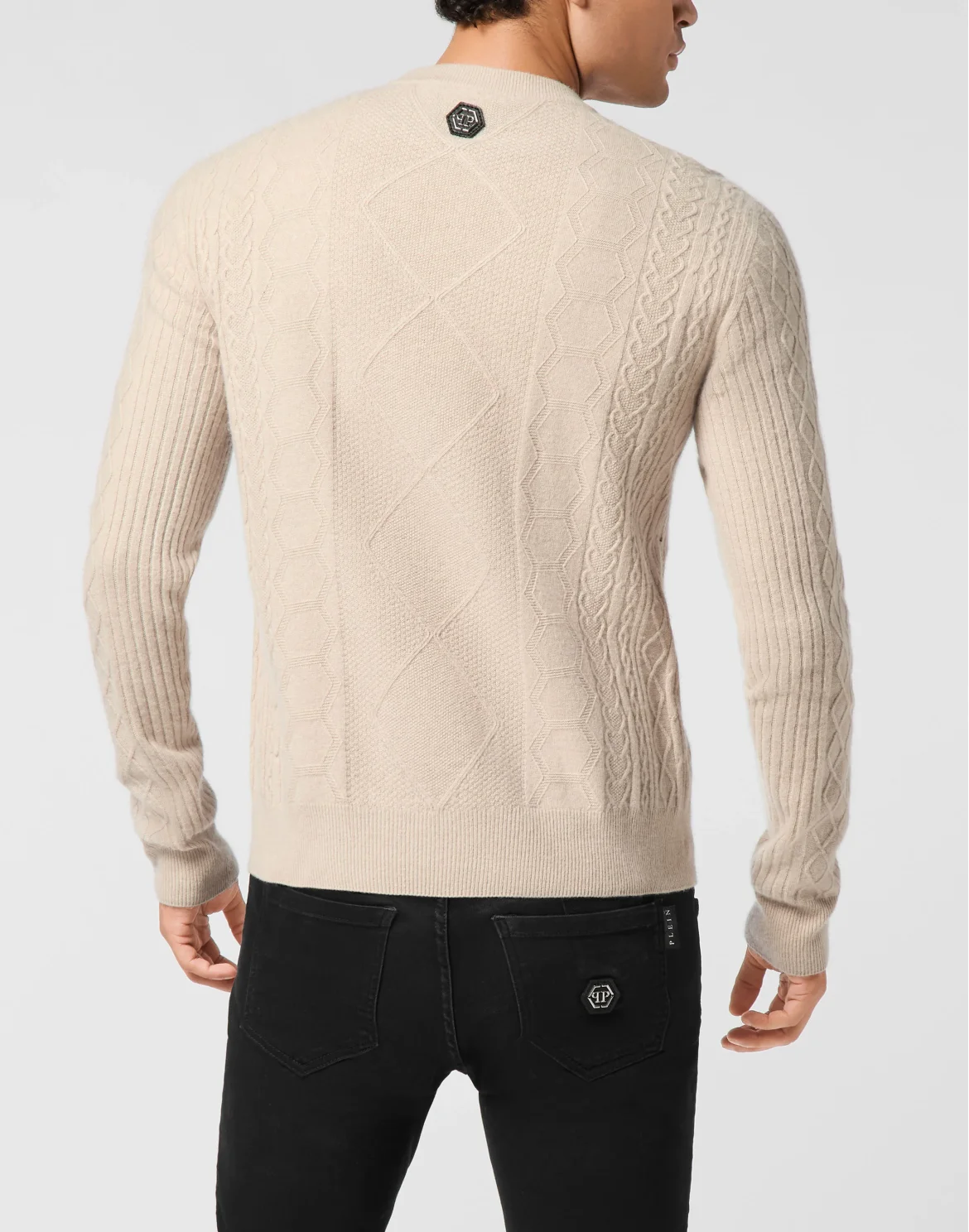 Round Neck Pullover Braids, цвет: Бежевый