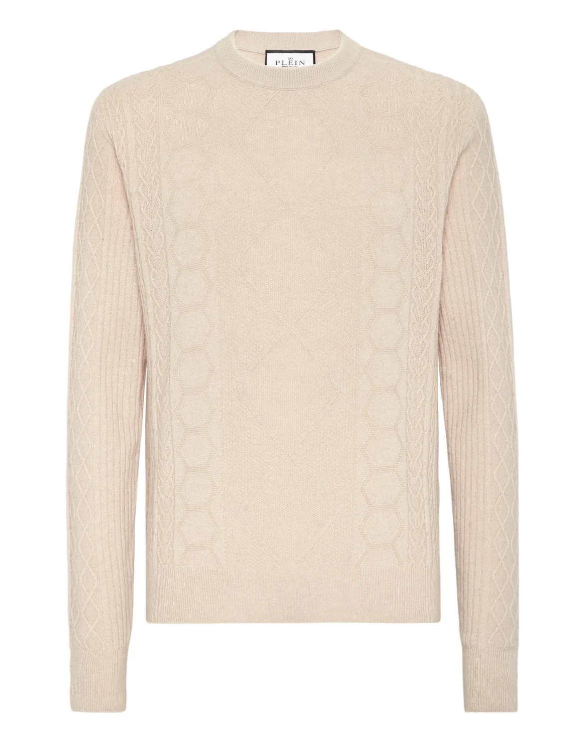 Round Neck Pullover Braids, цвет: Бежевый