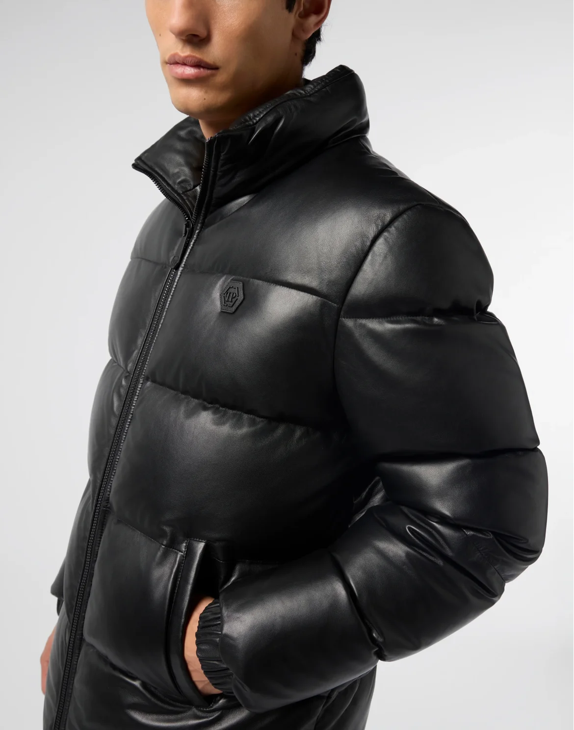 Leather Puffer Jacket Late Checkout, цвет: Черный