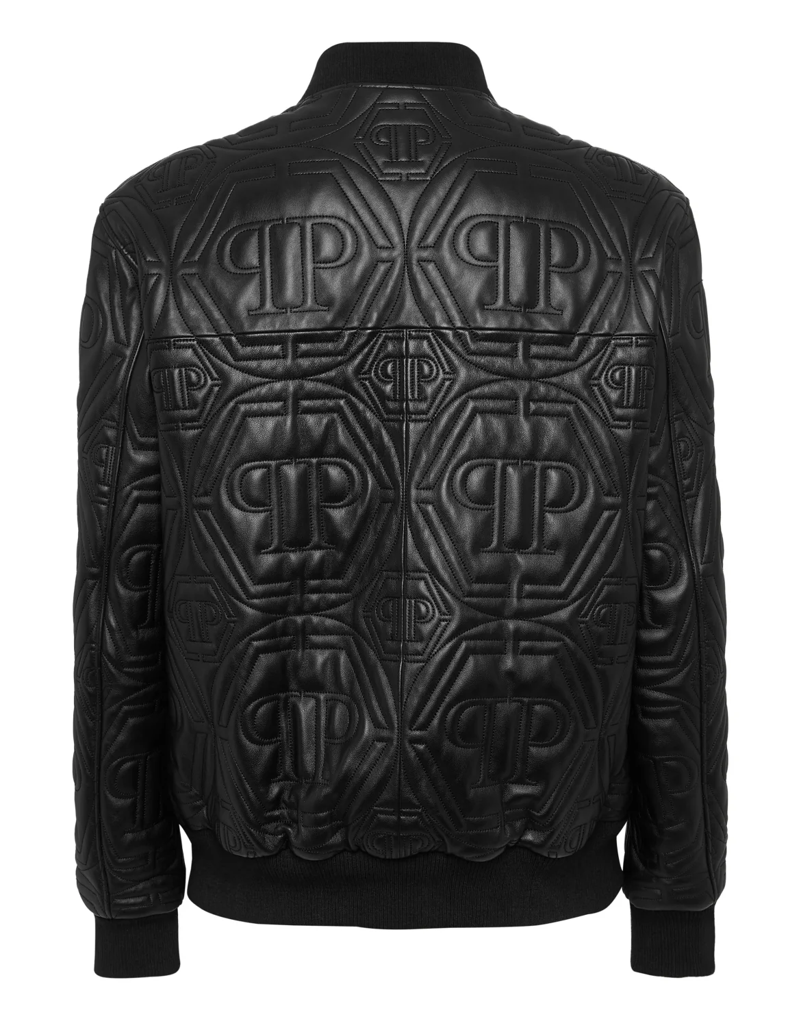 Embossed Leather Bomber Monogram, цвет: Черный
