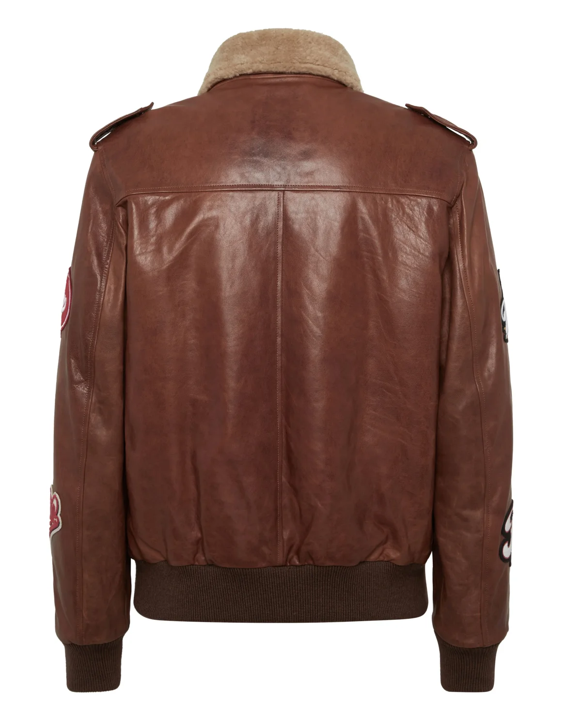 Nappa Leather and Shearling Aviator Jacket Beers, цвет: Коричневый