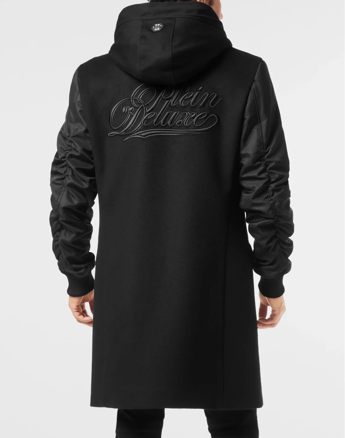 Composed Hooded Coat Plein Deluxe Signature, цвет: Черный