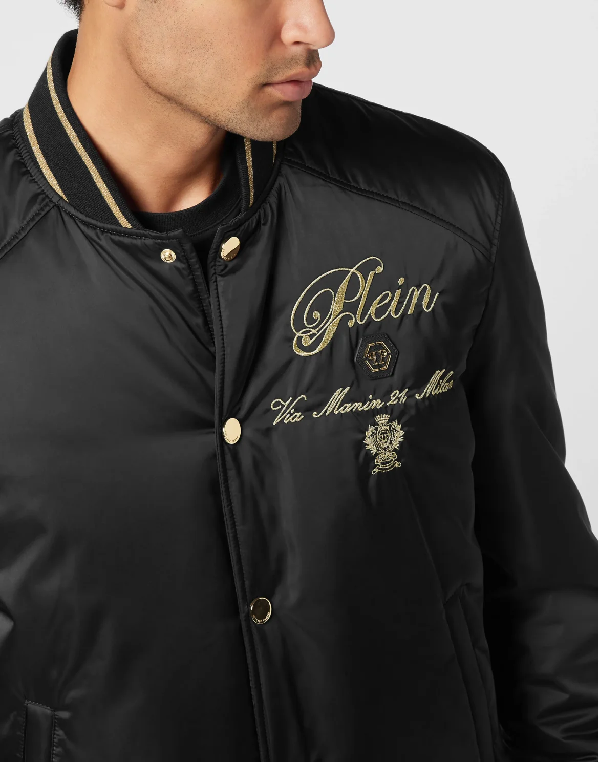 Satin Bomber Jacket Contrast Late Checkout, цвет: Черный