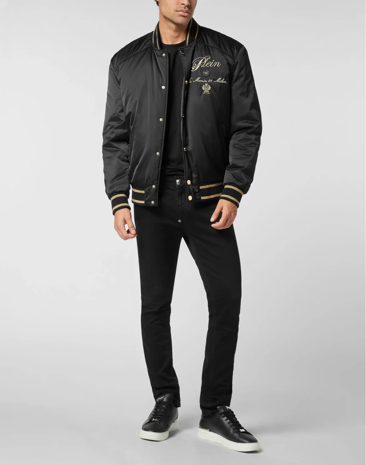 Satin Bomber Jacket Contrast Late Checkout, цвет: Черный