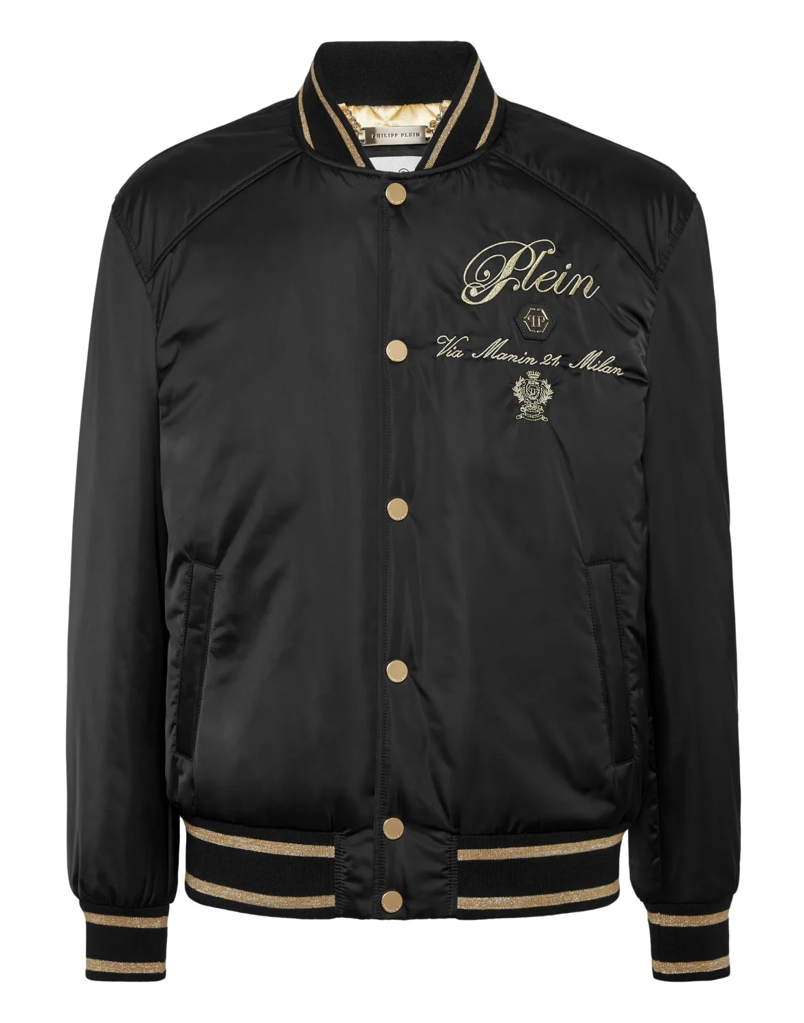Satin Bomber Jacket Contrast Late Checkout, цвет: Черный
