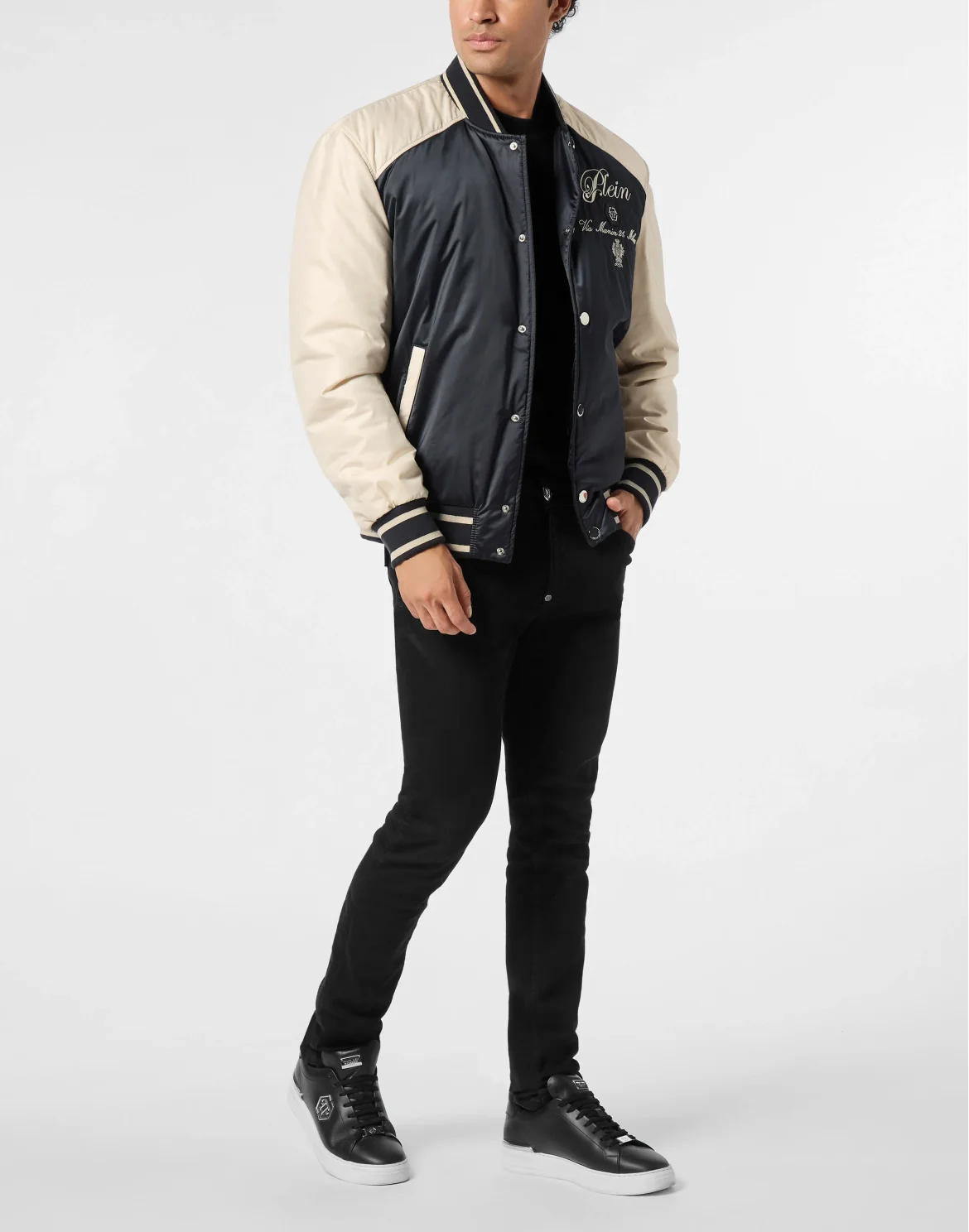 Satin Bomber Jacket Contrast Late Checkout, цвет: Синий