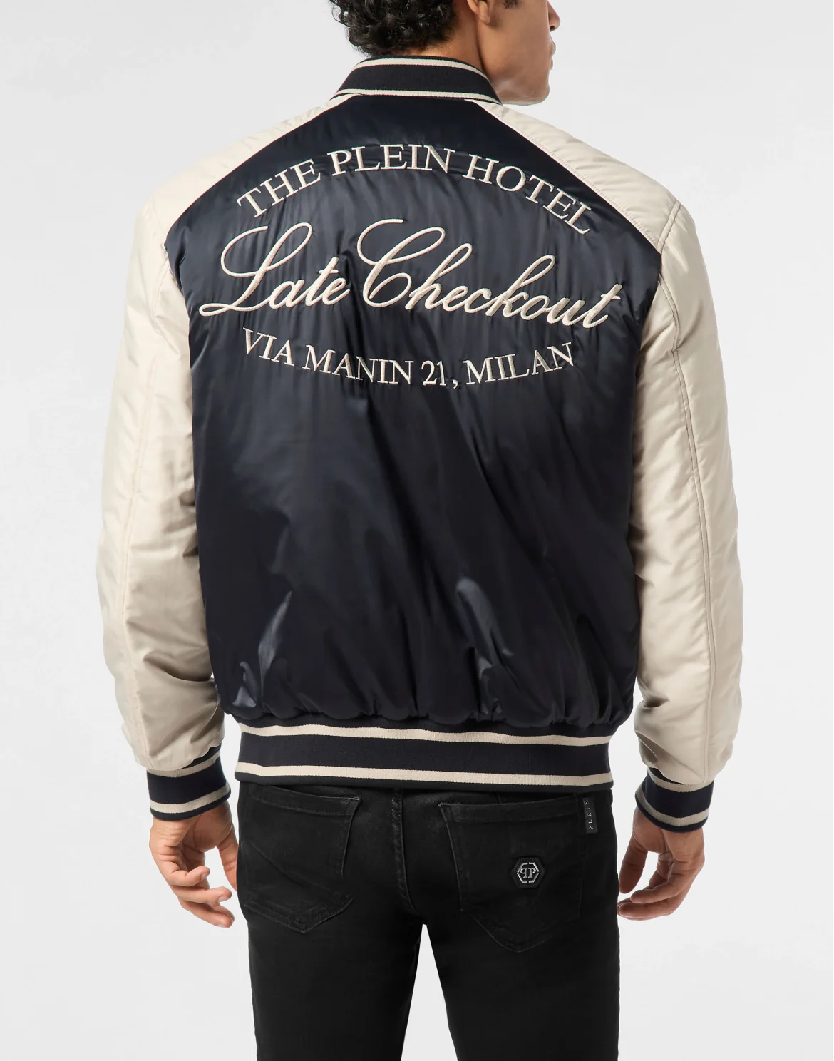 Satin Bomber Jacket Contrast Late Checkout, цвет: Синий