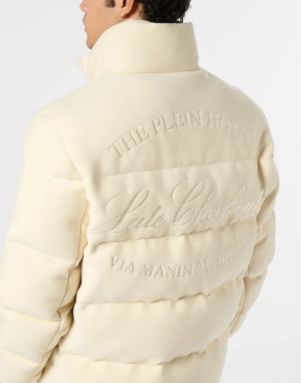 Puffer Jacket with Embroidery Plein Hotel, цвет: Бежевый