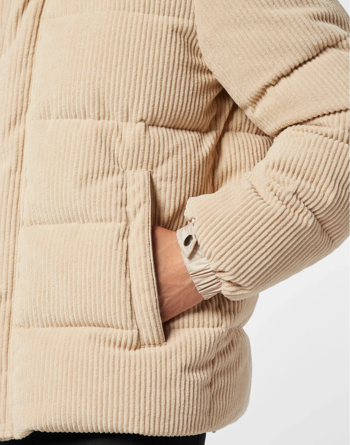 Corduroy Down Jacket, цвет: Бежевый