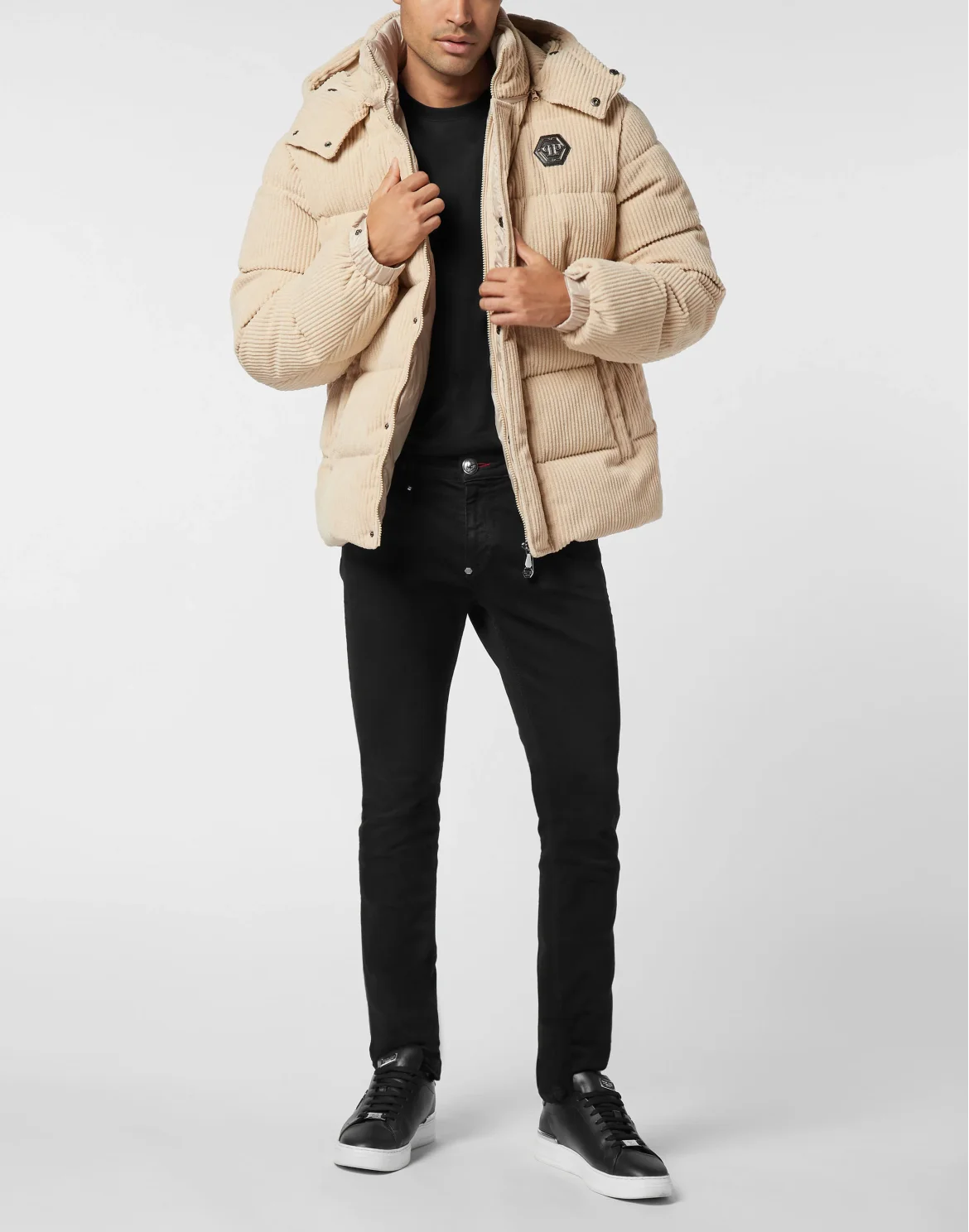 Corduroy Down Jacket, цвет: Бежевый