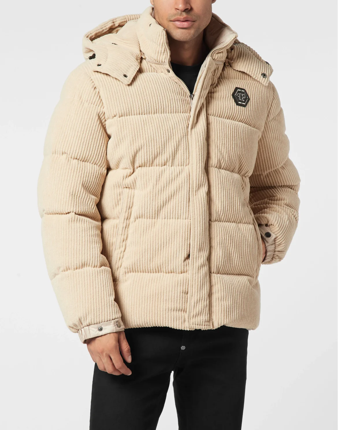 Corduroy Down Jacket, цвет: Бежевый