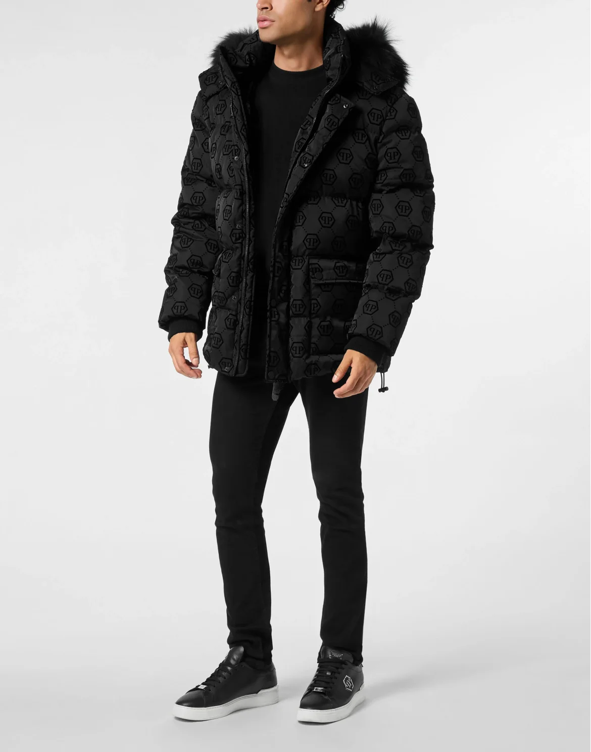 Mid Length Down Jacket Monogram, цвет: Черный
