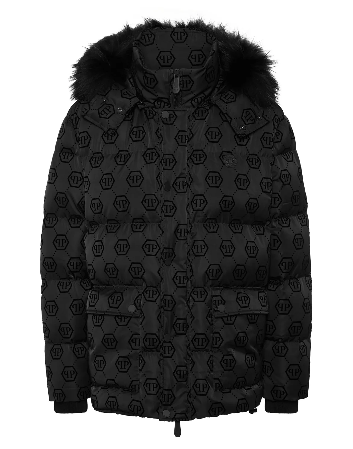 Mid Length Down Jacket Monogram, цвет: Черный