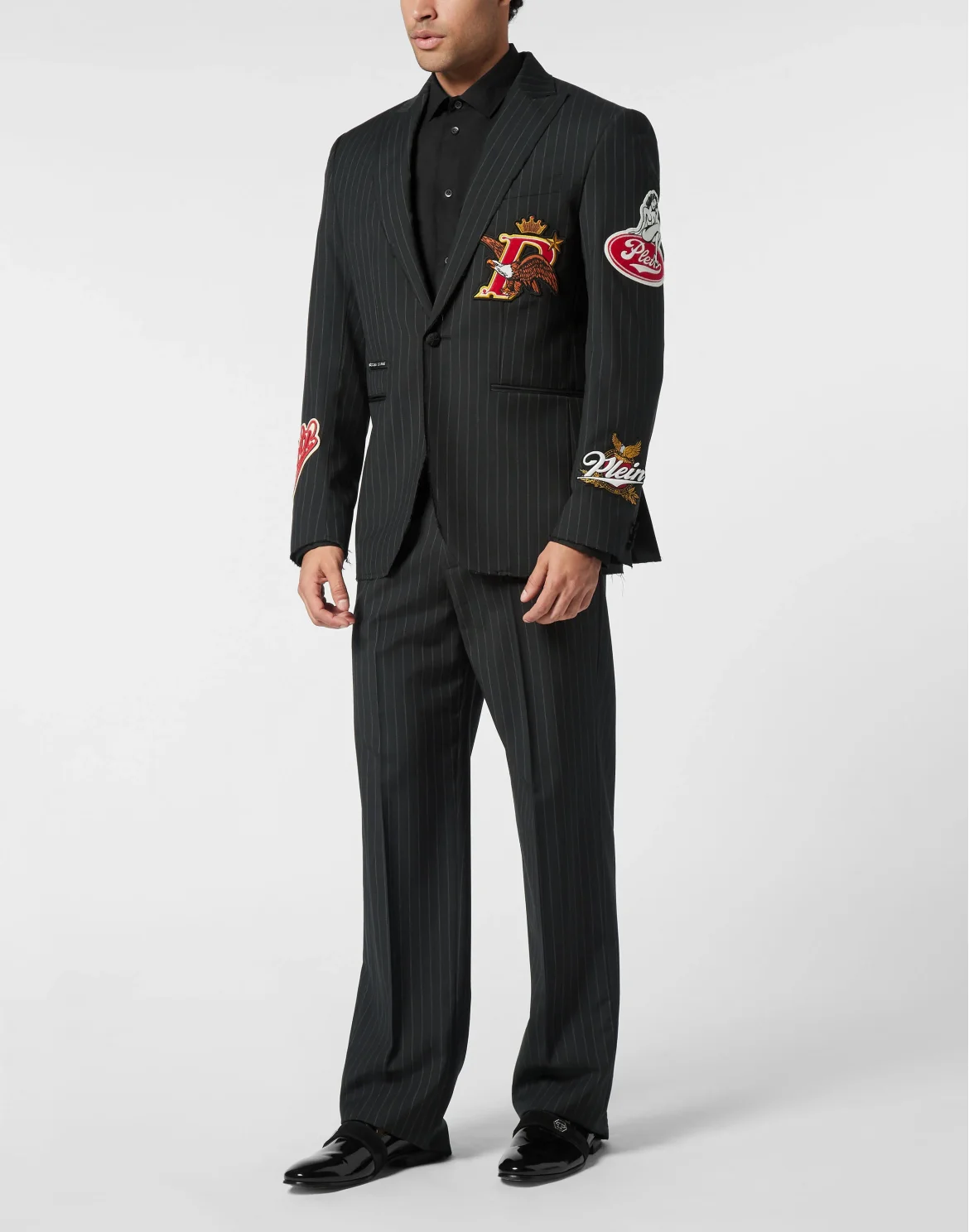 Straight Regular Fit Blazer Beers Patches, цвет: Серый