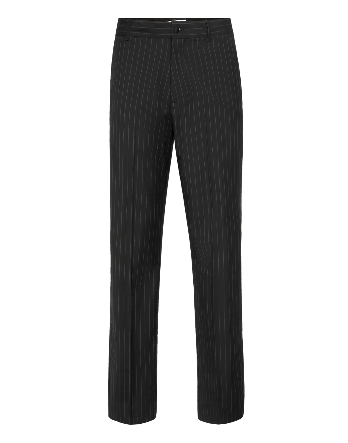 Loose Fit Pinstripe Trousers Raw Edges, цвет: Серый