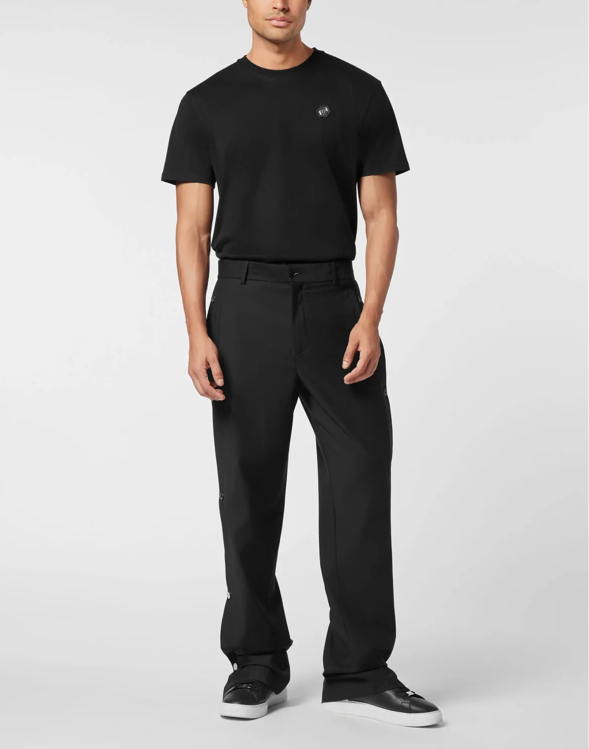 Loose Fit Trousers with Inserts Monogram, цвет: Черный