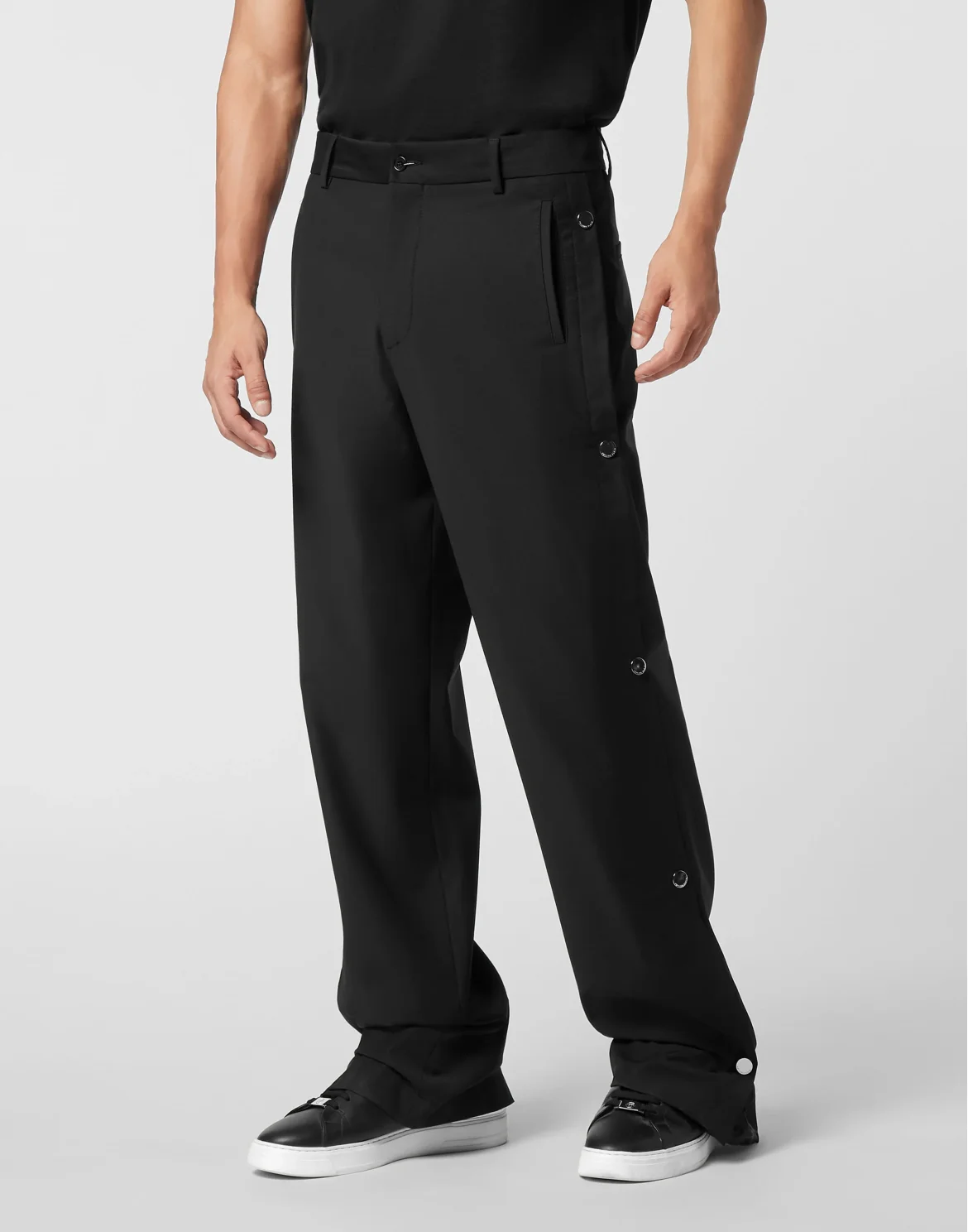 Loose Fit Trousers with Inserts Monogram, цвет: Черный