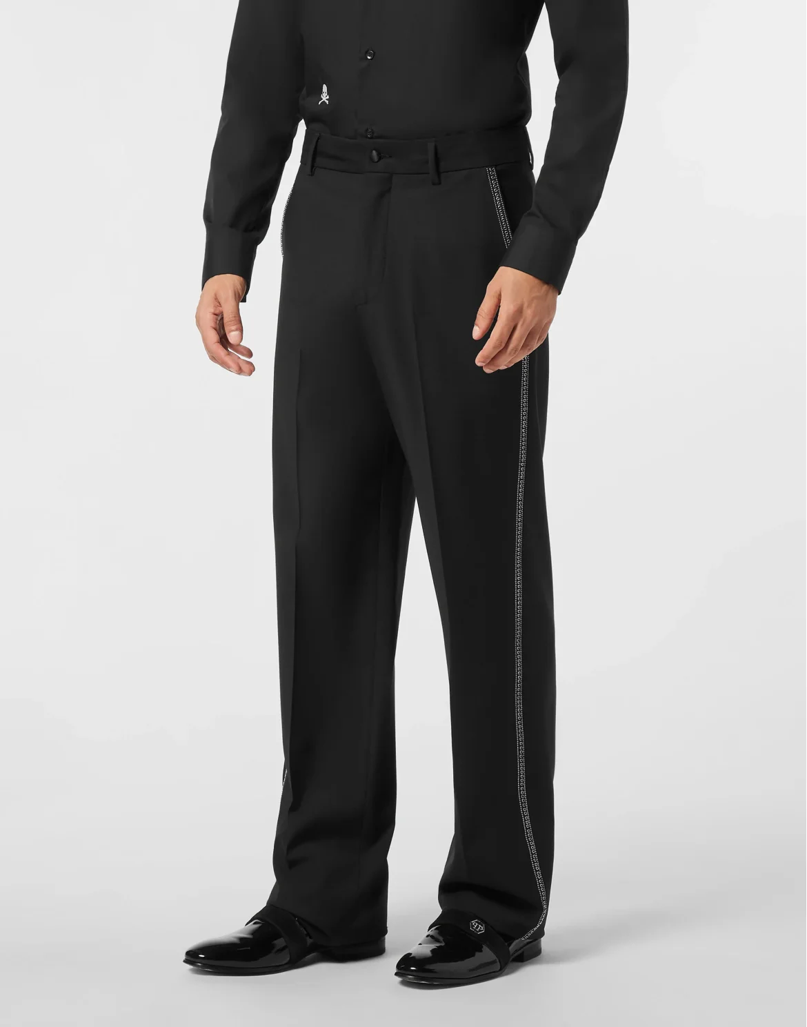 Straight Loose Trousers Studs, цвет: Черный