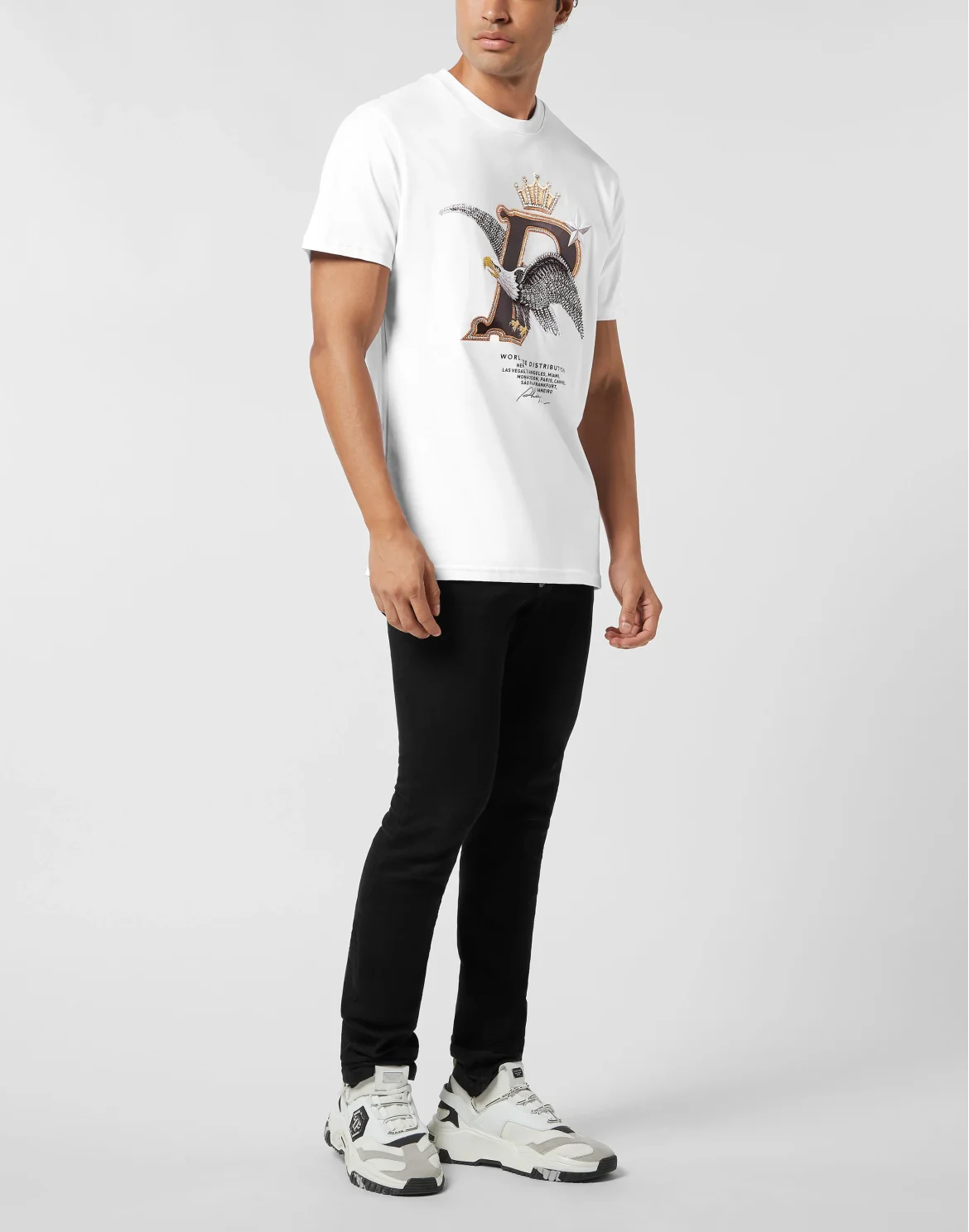Round Neck T-Shirt Eagle Plein Worldwide, цвет: Белый