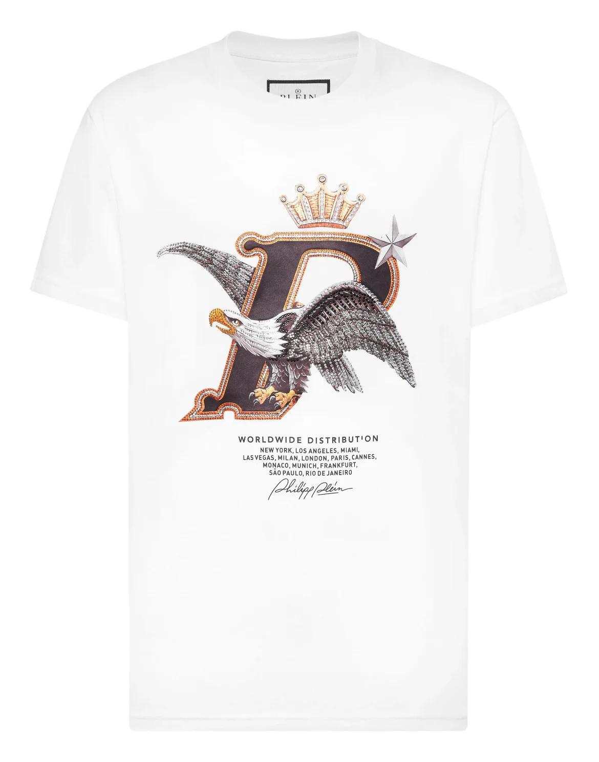 Round Neck T-Shirt Eagle Plein Worldwide, цвет: Белый