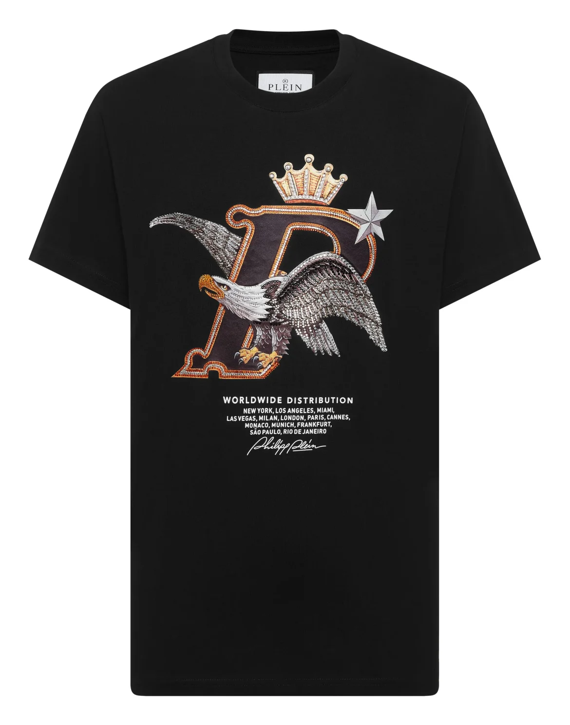 Round Neck T-Shirt Eagle Plein Worldwide, цвет: Черный