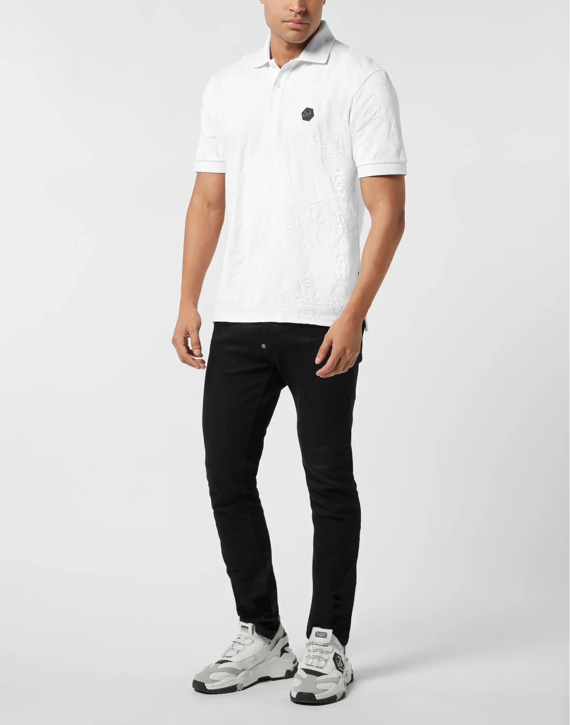 Polo T-Shirt Jacquard Crest, цвет: Белый