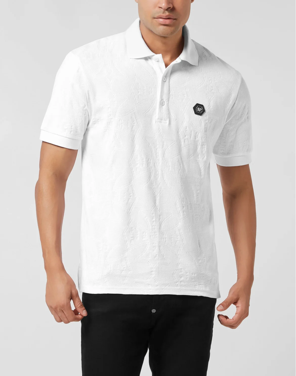 Polo T-Shirt Jacquard Crest, цвет: Белый